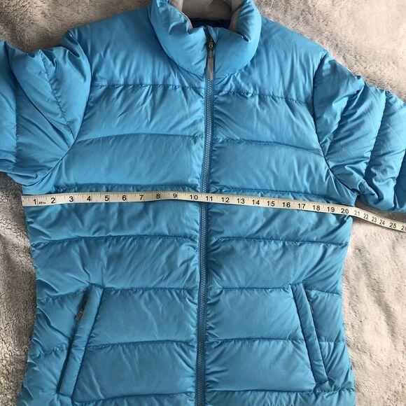Marmot Jacket Womens Medium 650 Down Fill Puffer Coat Blue Full Zip Mock Neck - Picture 14 of 15